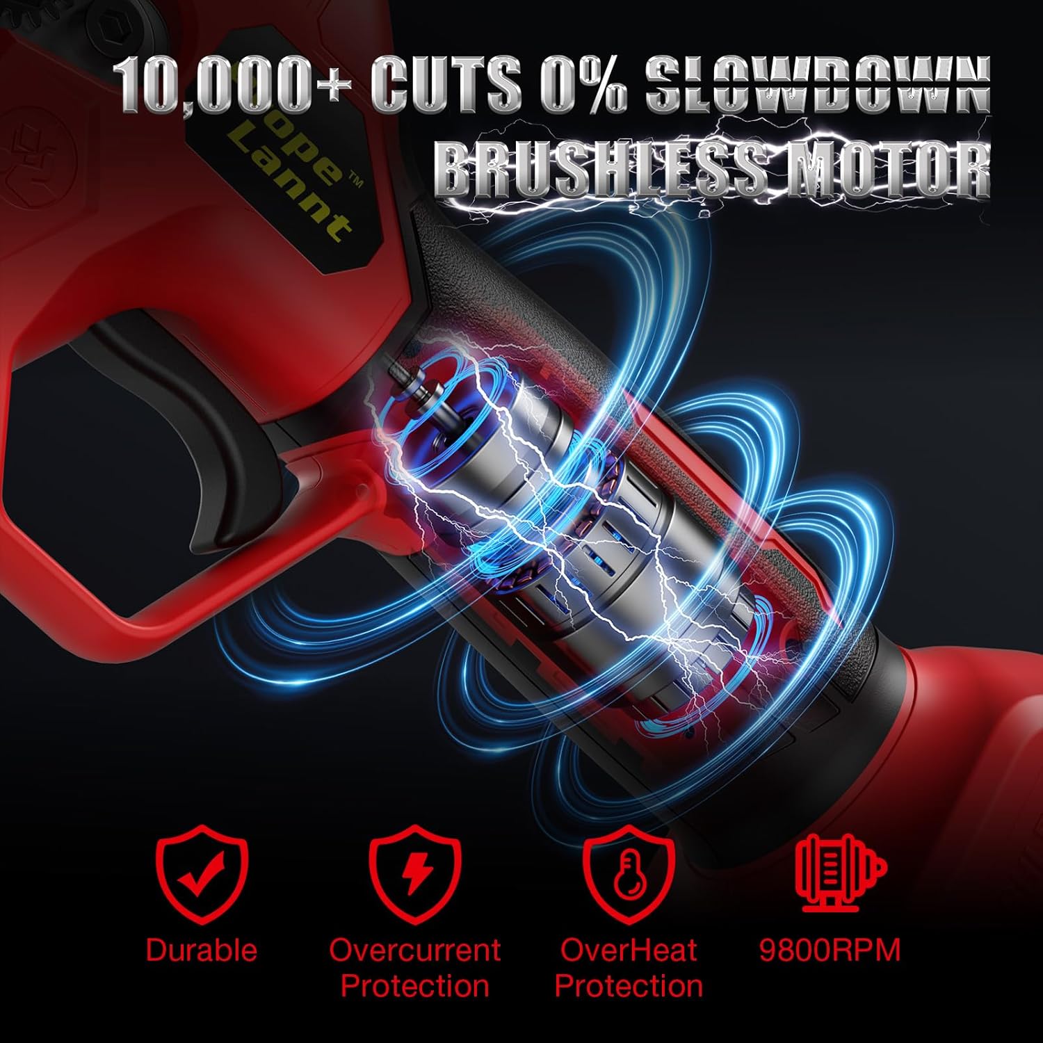 Pruning Shears for Milwaukee 18V Battery, Pruning Shears for Gardening, Cordless Motor with SK5 High-Carbon Steel Blade, 0.8-1.5" Cutting Capacity, LCD Display for Tree Pruning(No Battery)