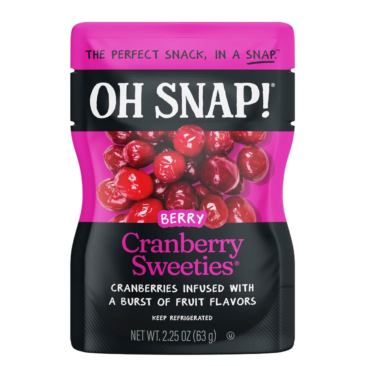 OH SNAP! Cranberry Sweeties (12 Pack) - Cranberries Infused With a Blend of Fruit Juices - Ready To Eat Infused Cranberry Snacks - Gluten-Free, Fat-Free - Delicious & Healthy Snack