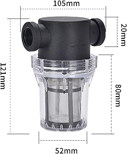 Miniatura 5 de Filtro de agua de 2 piezas, filtro de tubo giratorio, cubierta de nailon PA66, cuenco de policarbonato con pantalla de acero inoxidable 304 de malla