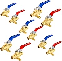 Vista 7 de Paquete de 2 válvulas de cierre PEX de 1/2 pulgada, válvulas de bola de puerto completo de giro de 1/4 pulgada, válvula de cierre de agua fría
