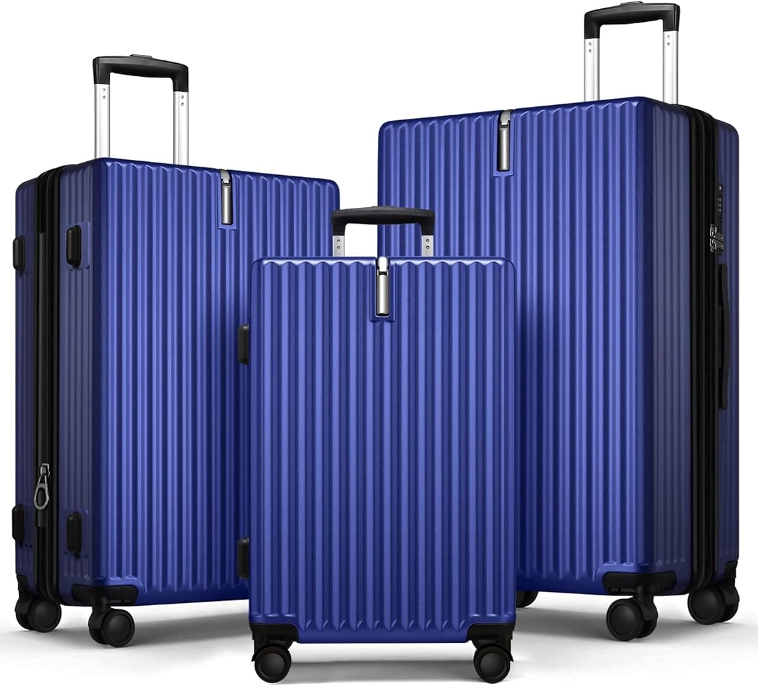 Luggage-Sets, Expandable Luggage 3 Pcs, ABS Durable Suitcase, with