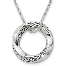 Mobius Strip Men's Necklace 925 Sterling Silver Pendant with Stainless Steel Chain Jewelry for Men