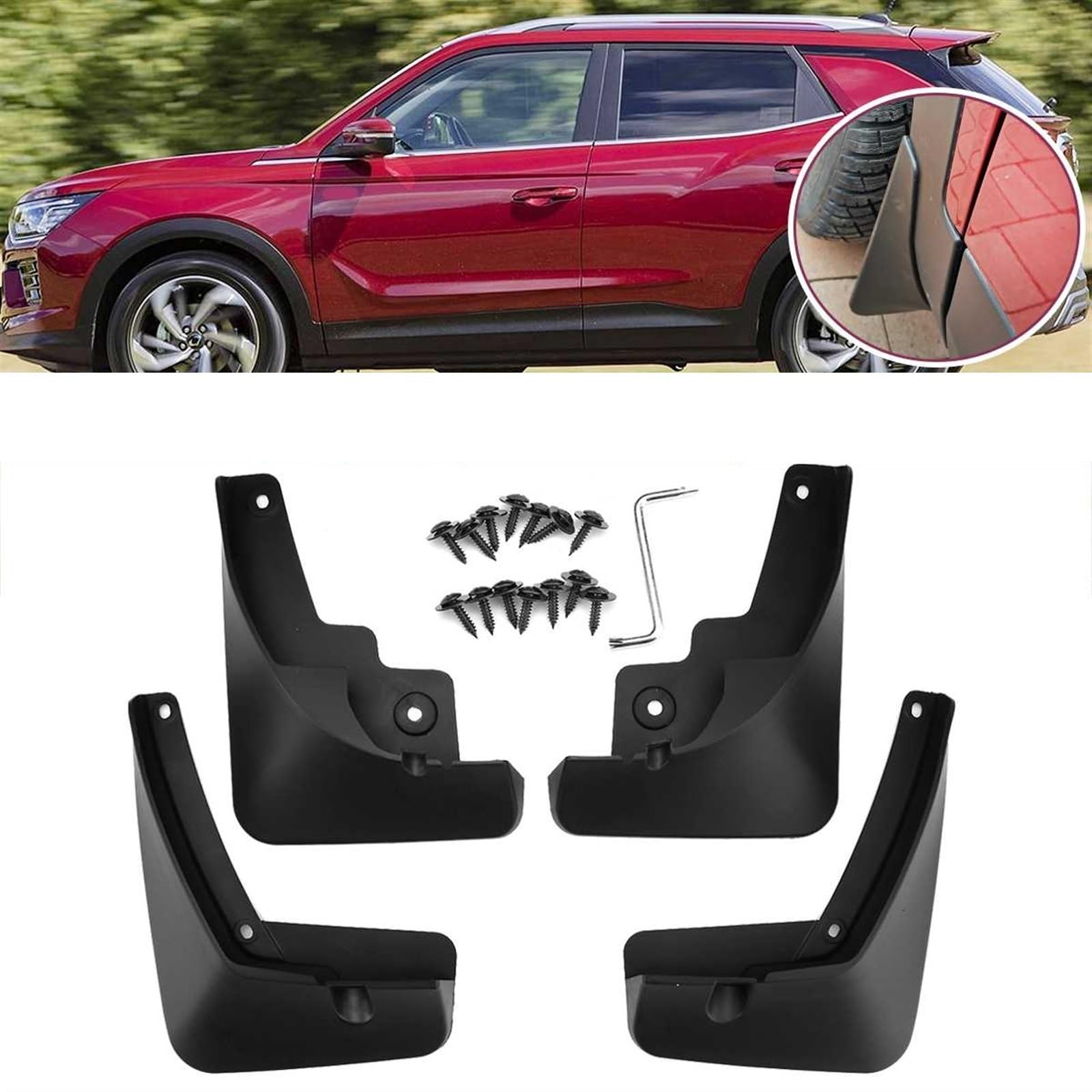 Paraspruzzi for auto Ssang Yong Korando 2019 2020 2021 Parafanghi Mud Flap Splash Guard Accessori for auto