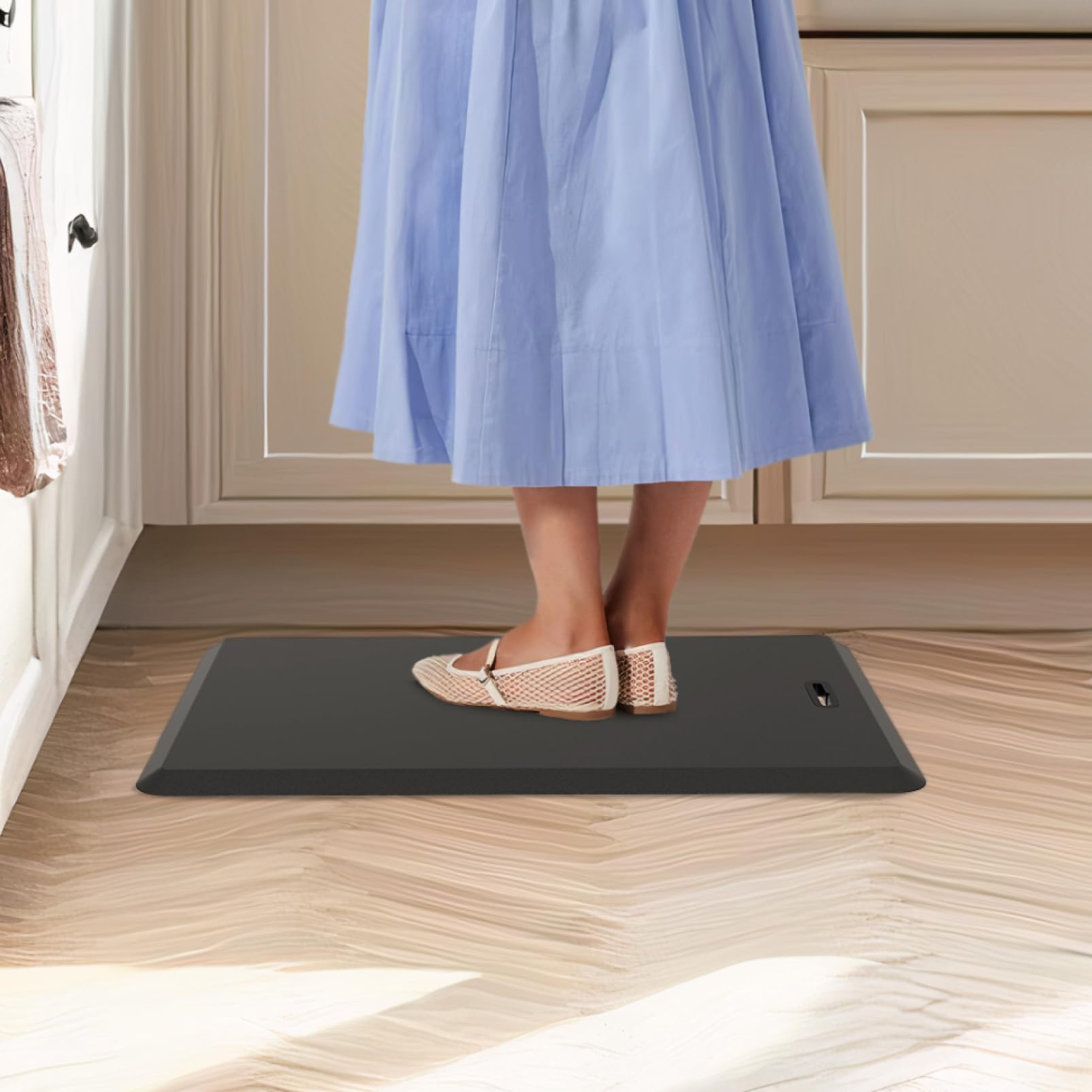 Fohfurniture Tapis anti-fatigue pour poste de travail debout 75 x 51 x 2 cm avec poignée pour table haute, bureau, cuisine, bureau, cuisine, bureau, tapis de travail pour debout debout, étanche et