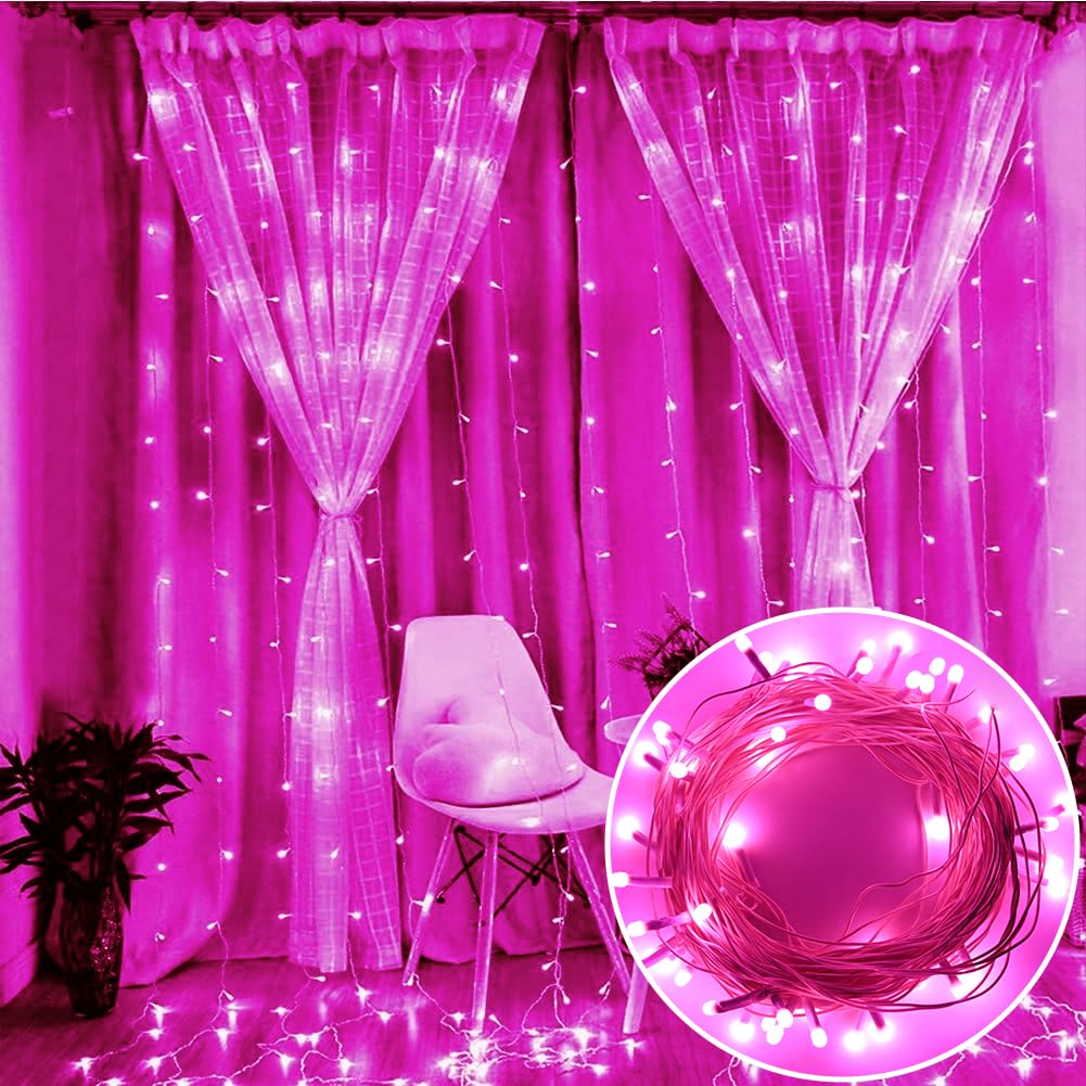 GIGAWATTS ZINDAL 20m Serial String Light 12V-240V Fairy Rice Lights with LED Bulb Indoor Outdoor Decoration for Wedding Home Festival Diwali Christmas & Party (Pink, 1Pc)