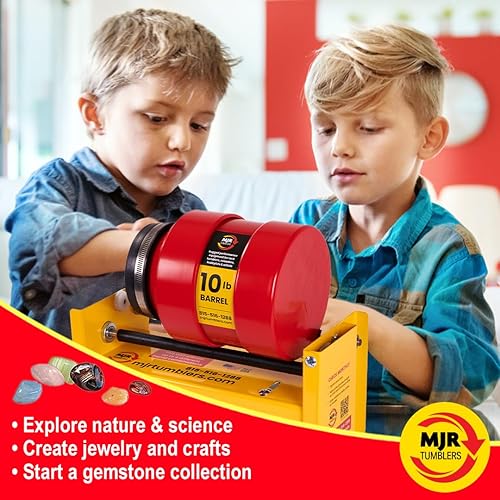 Miniatura 7 de MJR Tumblers Barril de vaso de roca de 2 galones, barril para pulir, herramienta pulidora de rocas, 30 libras
