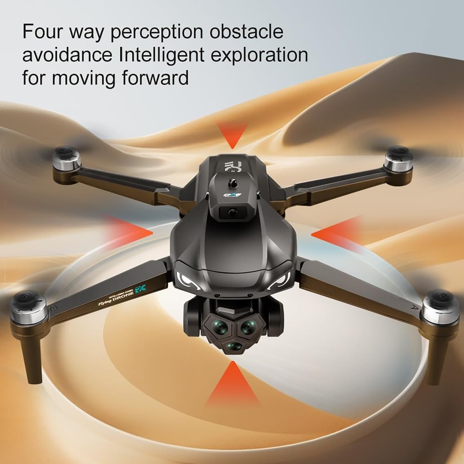 Dron 4K z regulowaną potrójną kamerą, silnikiem bezszczotkowym, funkcją GPS Return, funkcją unikania przeszkód 360°, 5-stopniową odpornością na wiatr, optycznym pozycjonowaniem przepływu