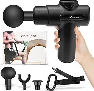 Massageadora de 6 Velocidade, Massageador Muscular Eletrico, Massage Gun, com Pistola de Massagem com 4 Cabeças, Alívio da Dor, Liberação Miofascial