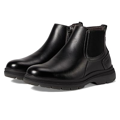 Florsheim Kids Lookout Jr. Plain Toe Gore Boot (Toddler/Little Kid/Big Kid) Boys Shoes Black