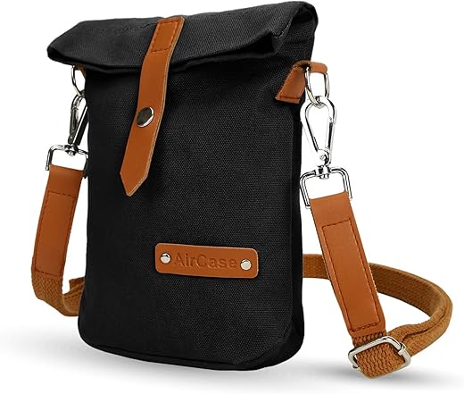 AirCase Minimalist Canvas Sling Crossbody Bag for Men & Women, Side Handbag to Carry Phone/Wallet/Keys, Adjustable Shoulder Strap Purse, Easy to…