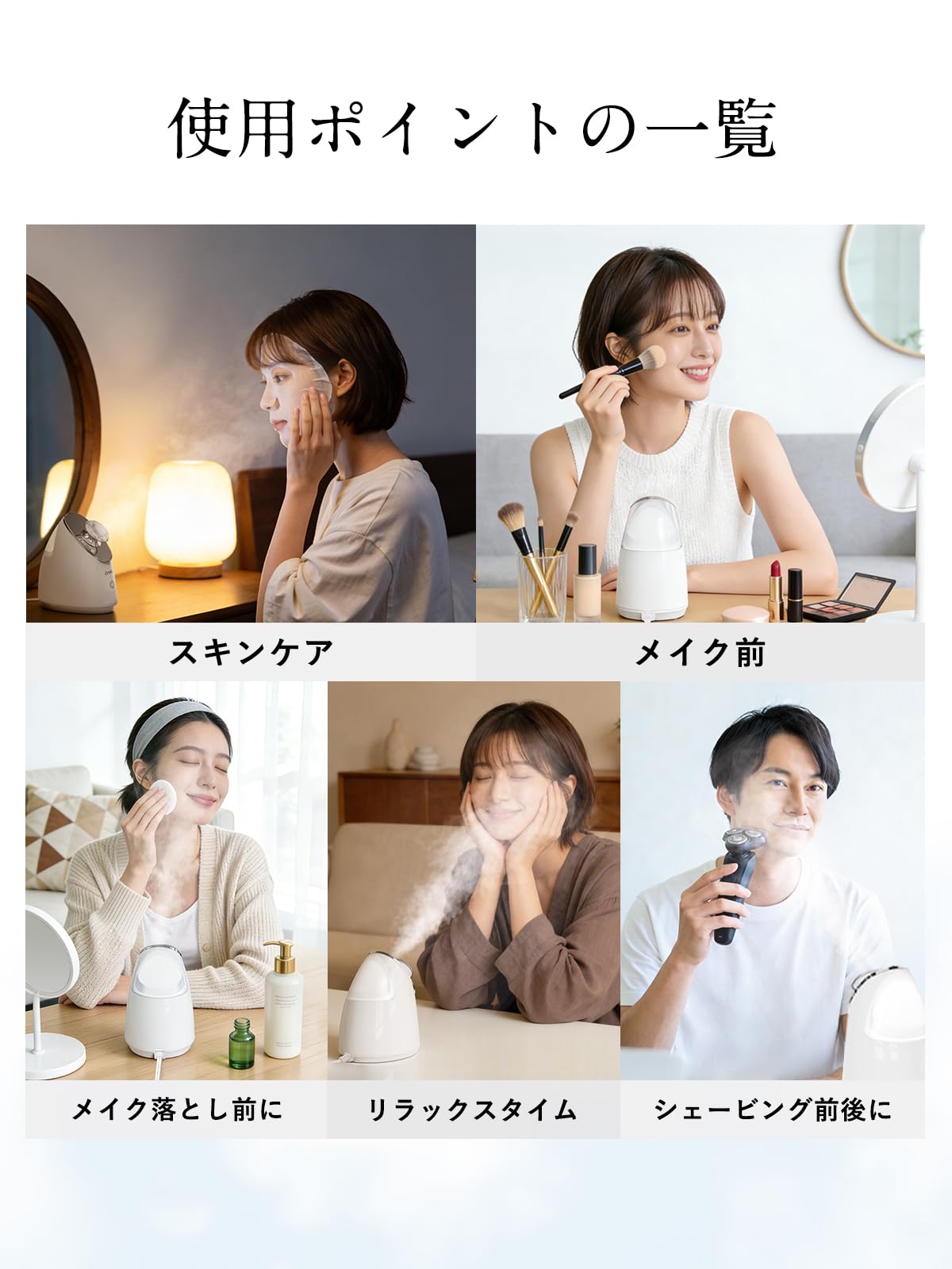 Amazon.co.jp: フェイススチーマー 美顔器 濃密イオンミスト 毛穴ケア