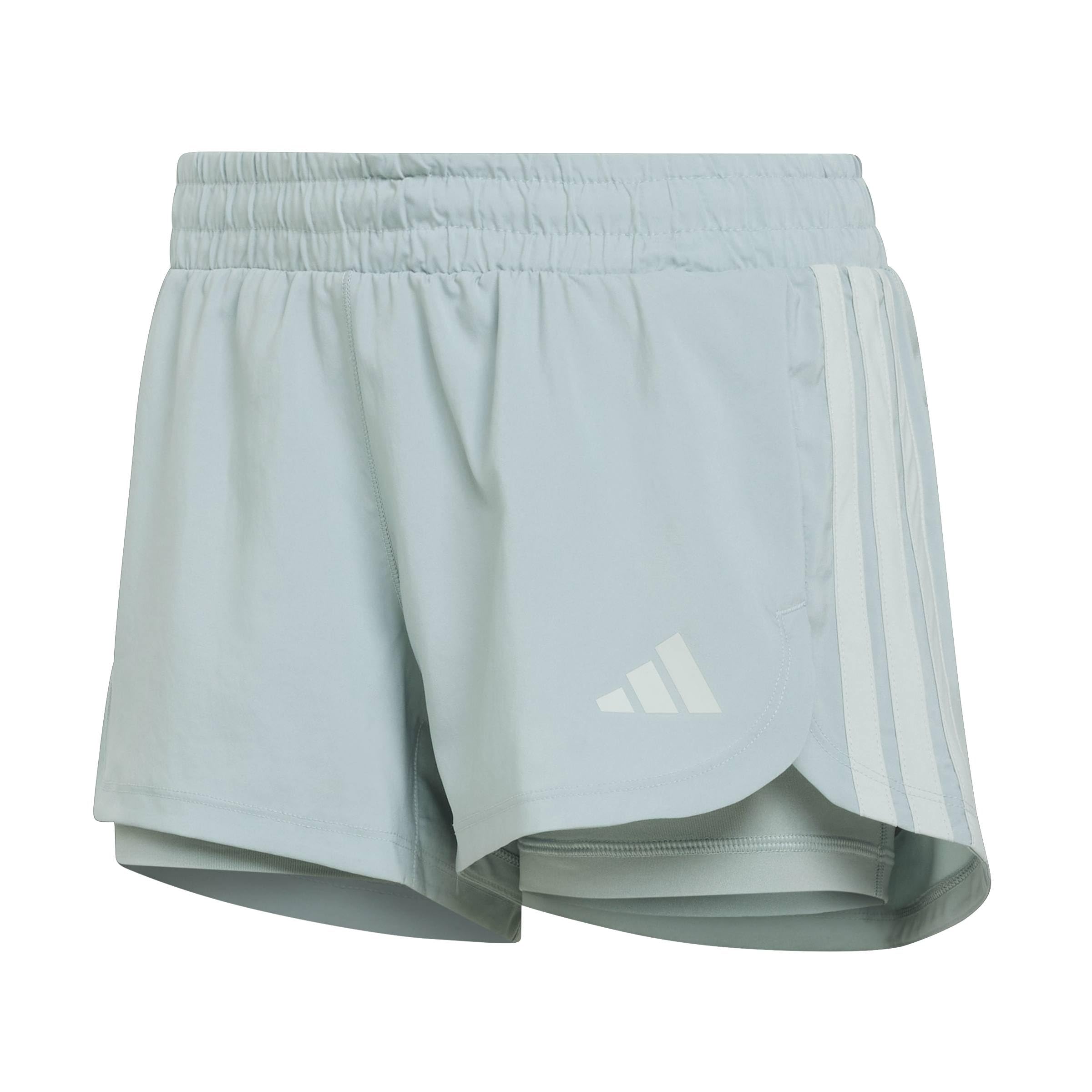 adidas Women's Pacer Workout Woven 2in1 Shorts, Wonder Sage, L