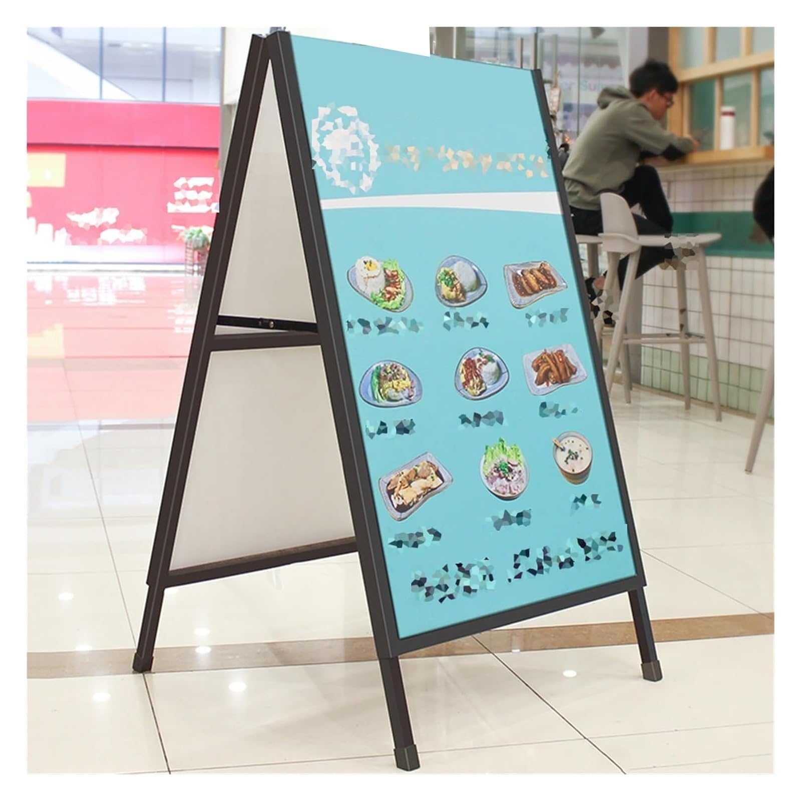 Support de panneau d'affichage double face pliable et résistant en fer