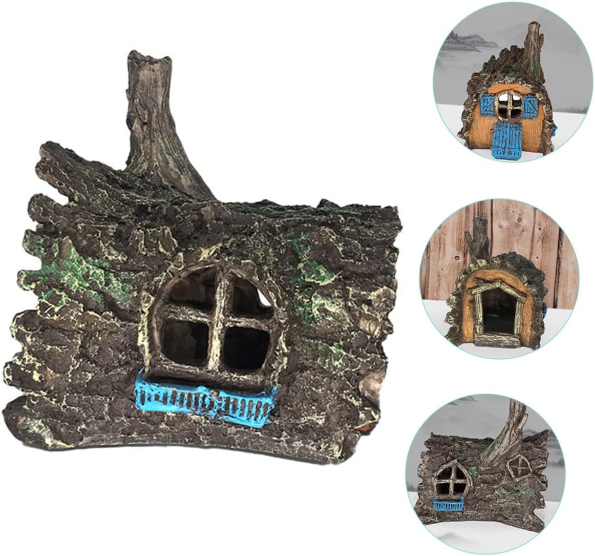 5pcs Aquarium Breeding Hole Aquarium Volcano Ornament Fish Tank Log Aquariums Driftwood for Fish Tank Fish Shelter Cave Coral Small Aquarium Artificial Fish Ho