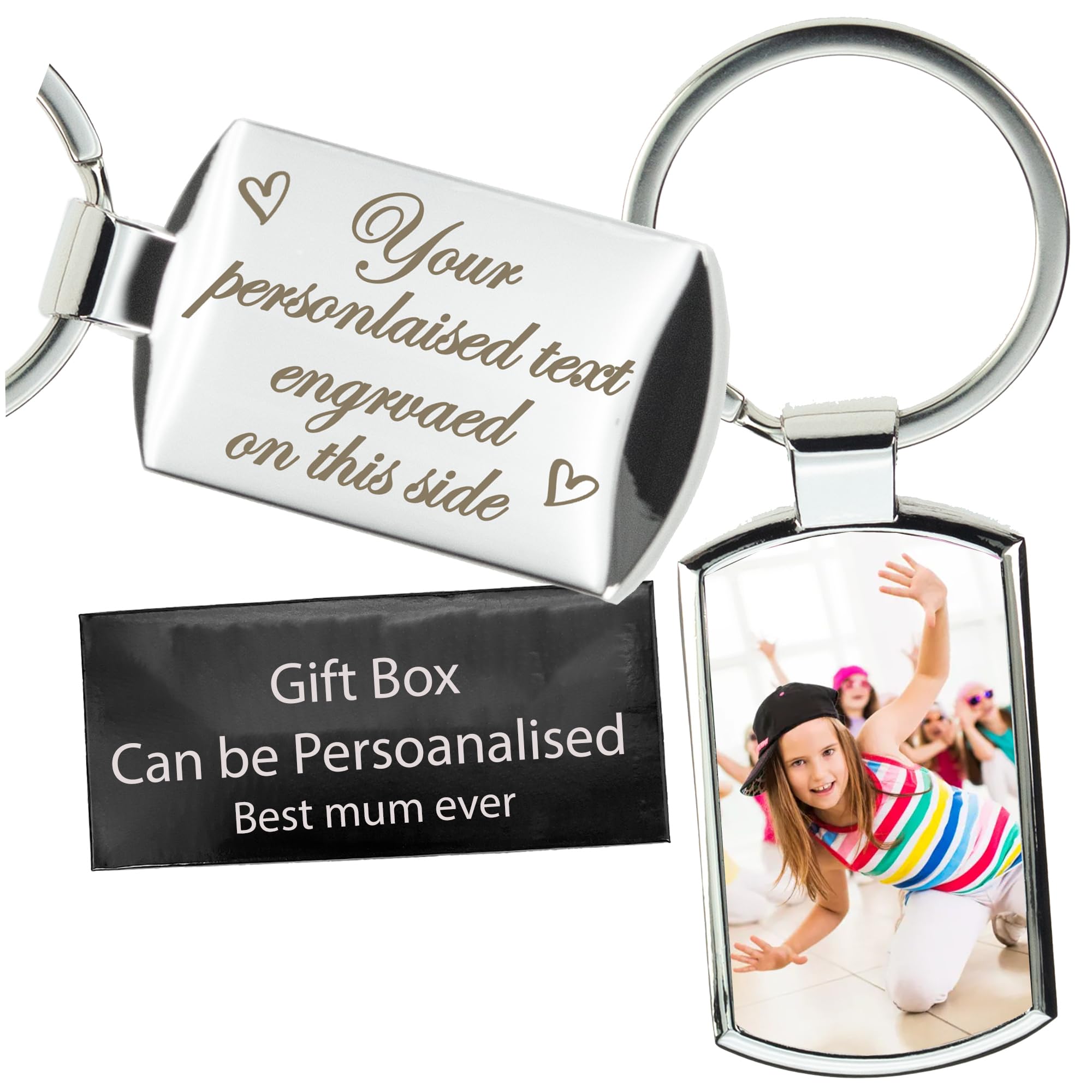 Personalised Photo Keyring, Custom Picture Keychain, Fathers Day Keyring Gift, Personalised Keepsake with Photo, Custom Keyring for Father, Daddy, Grandfather, Uncle, for Couples, Father's Day Present