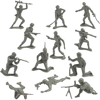 Fun Express Bulk Plastic Army Men, Set of 144 Action Toy Soldiers - Party Favors and Classic Toys