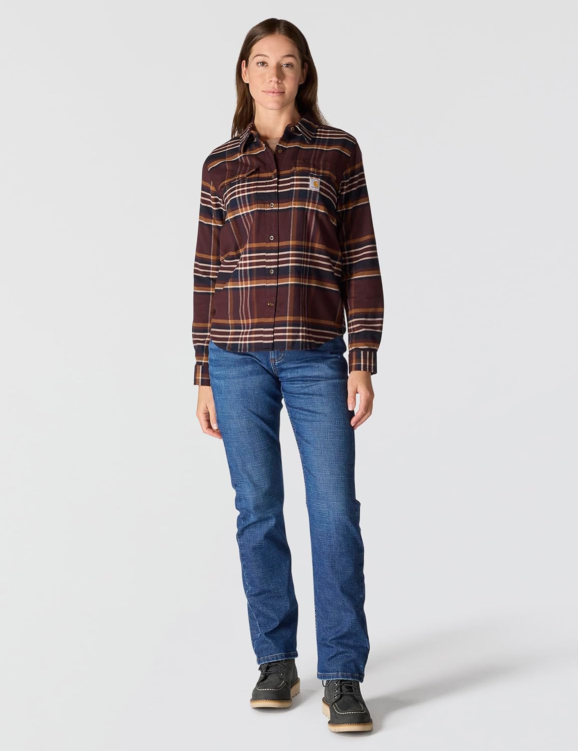 Carhartt Womens Tencel Fiber Series Relaxed Fit Plaid Shirt - Image 4