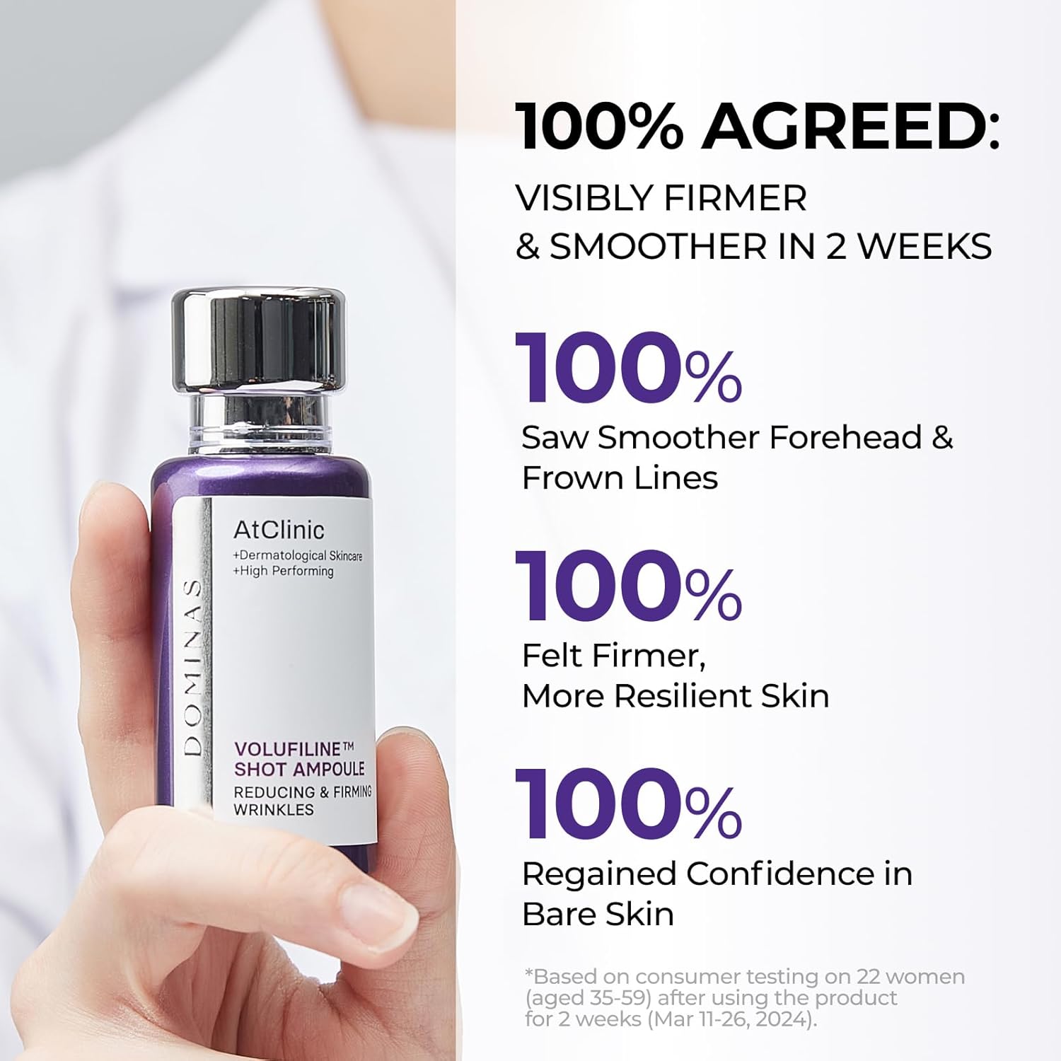 DOMINAS AtClinic Volufiline PDRN Serum - 2 Week Volume & Elasticity Booster with 5% Volufiline, PDRN and Paeonol, Loss of Volume, Fine Lines & Glass Skin Glow, Korean Skincare, 1.01 fl oz