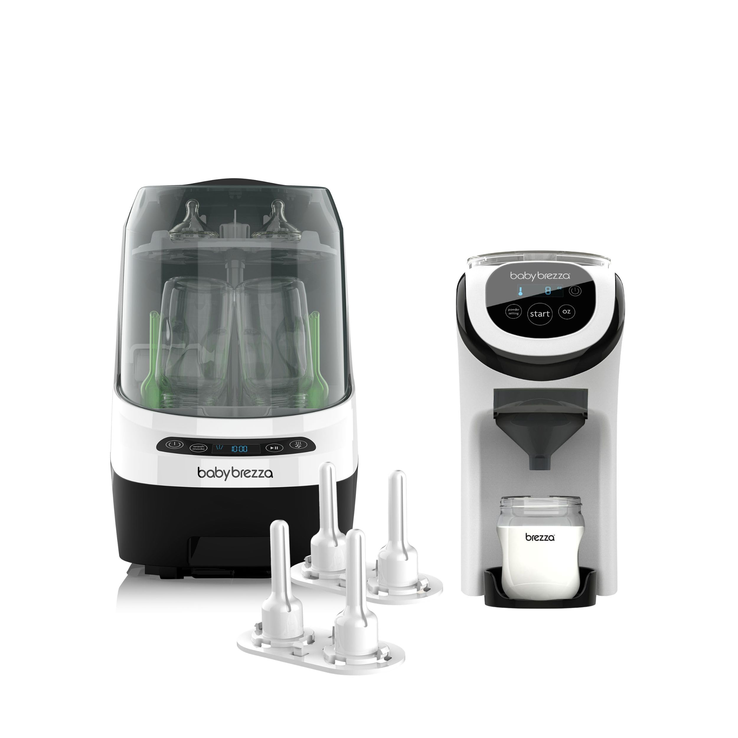 Baby Brezza Bottle Washer Classic & Formula Pro Mini Bundle – Kompaktes Komplettset für automatische Babyflaschenzubereitung sowie hygienisches Reinigen & Sterilisieren