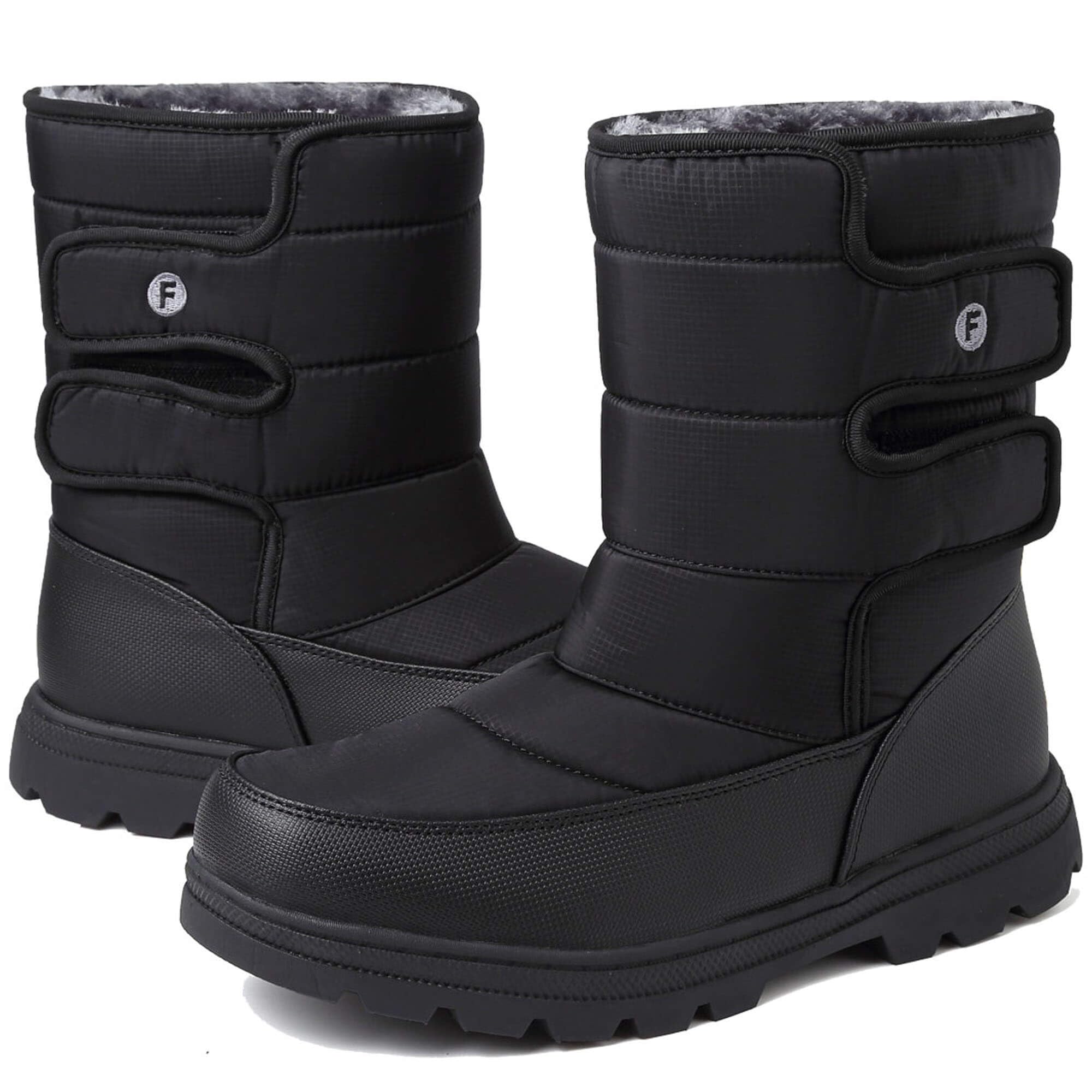 Mens Snow Boots Womens Winter Boots Waterproof Fur Lined Warm Lightweight Ankle Boots High Top Slip On Anti-Slip