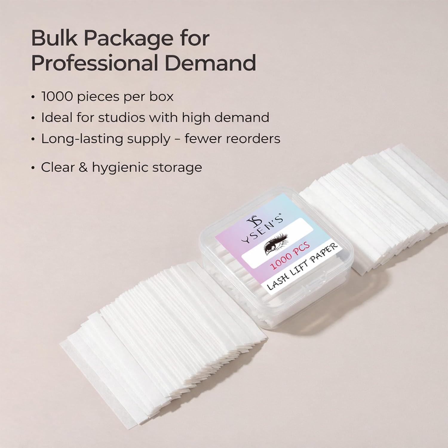 YSEN'S Lash Lift Paper Strips 1000PCS – Professional Eyelash Perm Tools, Paper Wrap Strips Prevent Lashes from Popping Out, Salon Perm Supplies