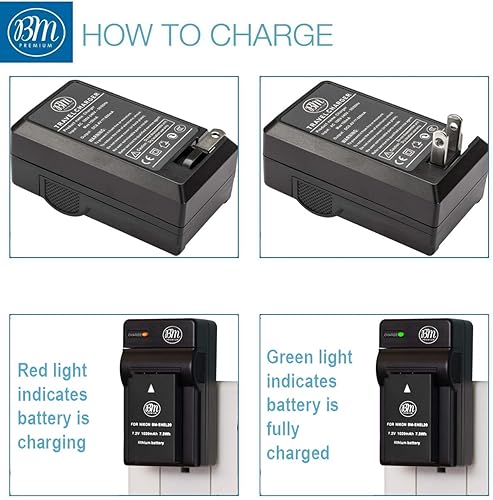 Miniatura 4 de BM Premium EN-EL20, EN-EL20A Cargador de batería y batería para Nikon Coolpix P950, P1000, P1100, DL24-500, Coolpix A, 1 AW1, 1 J1, 1 J2, 1 J3, 1