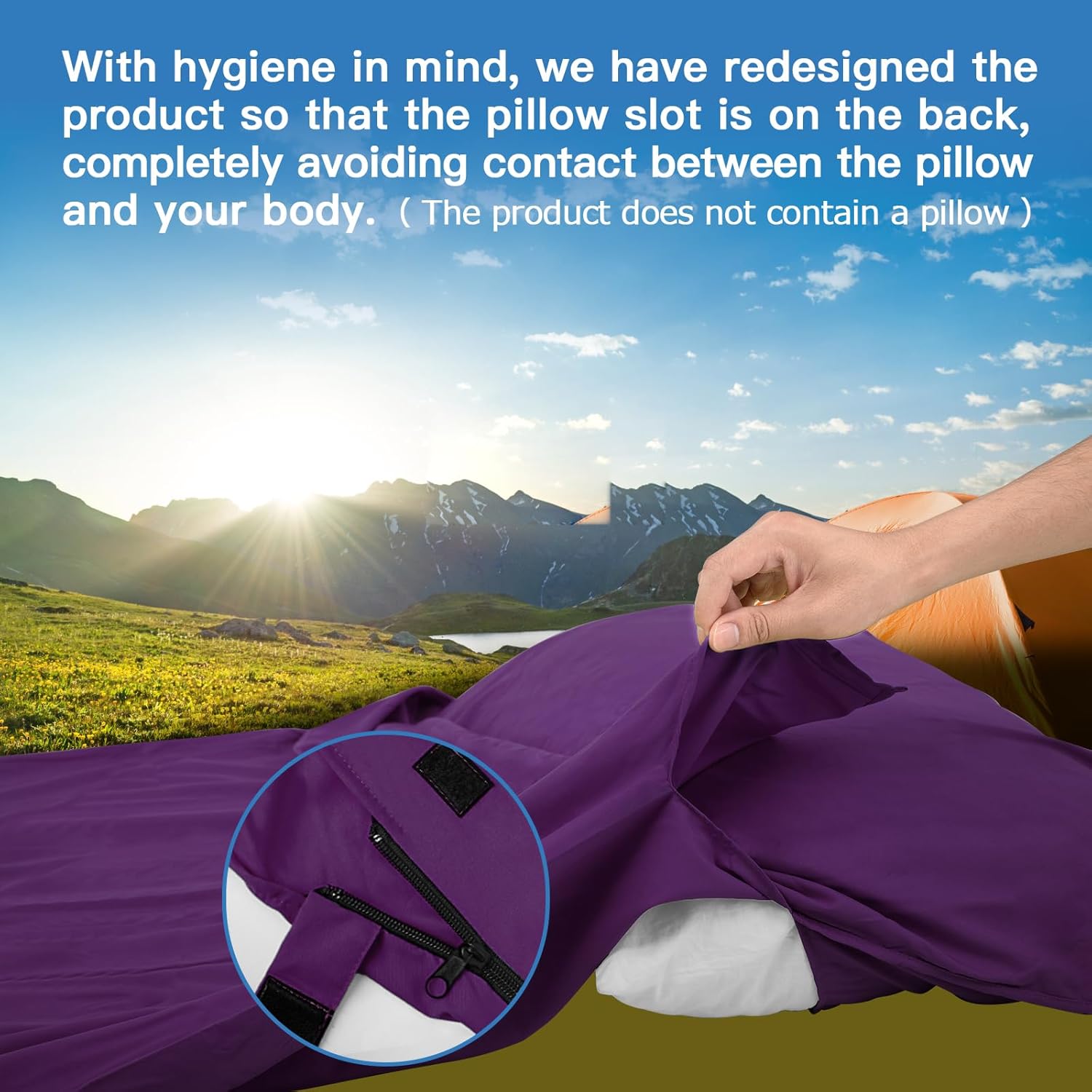 JAICOM Sleeping Bag Liner, Travel Sheets & Adult Sleep Sack, Ultralight and Portable Summer Sleeping Bag - Ideal for Backpacking, Hotels and Hostels, Business Trips, Camping