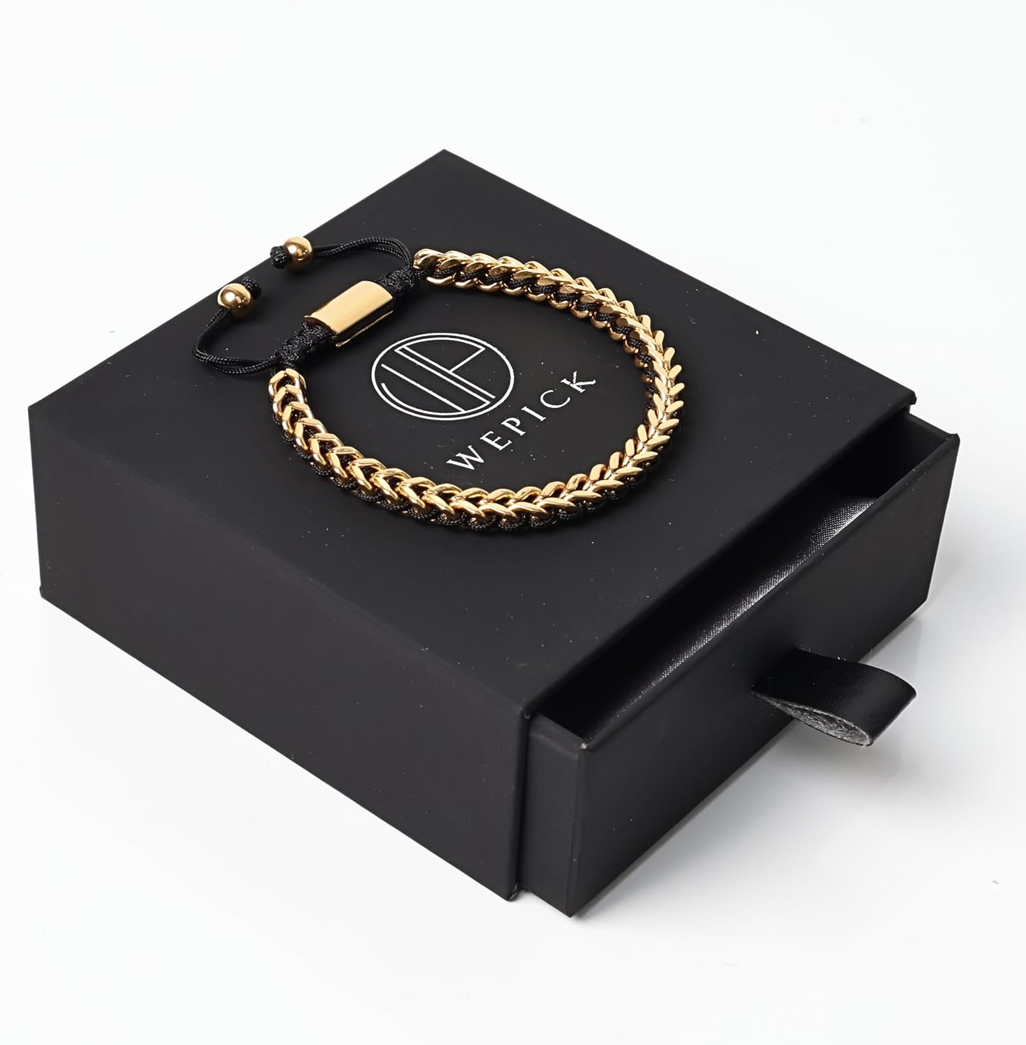 WP WEPICK Gold-Plated Bracelets for Men 18K Gold Plated Franco Link Chain Stainless Steel Bracelet Adjustable Bracelet Mens Jewelry Birthday Gift - Image 7