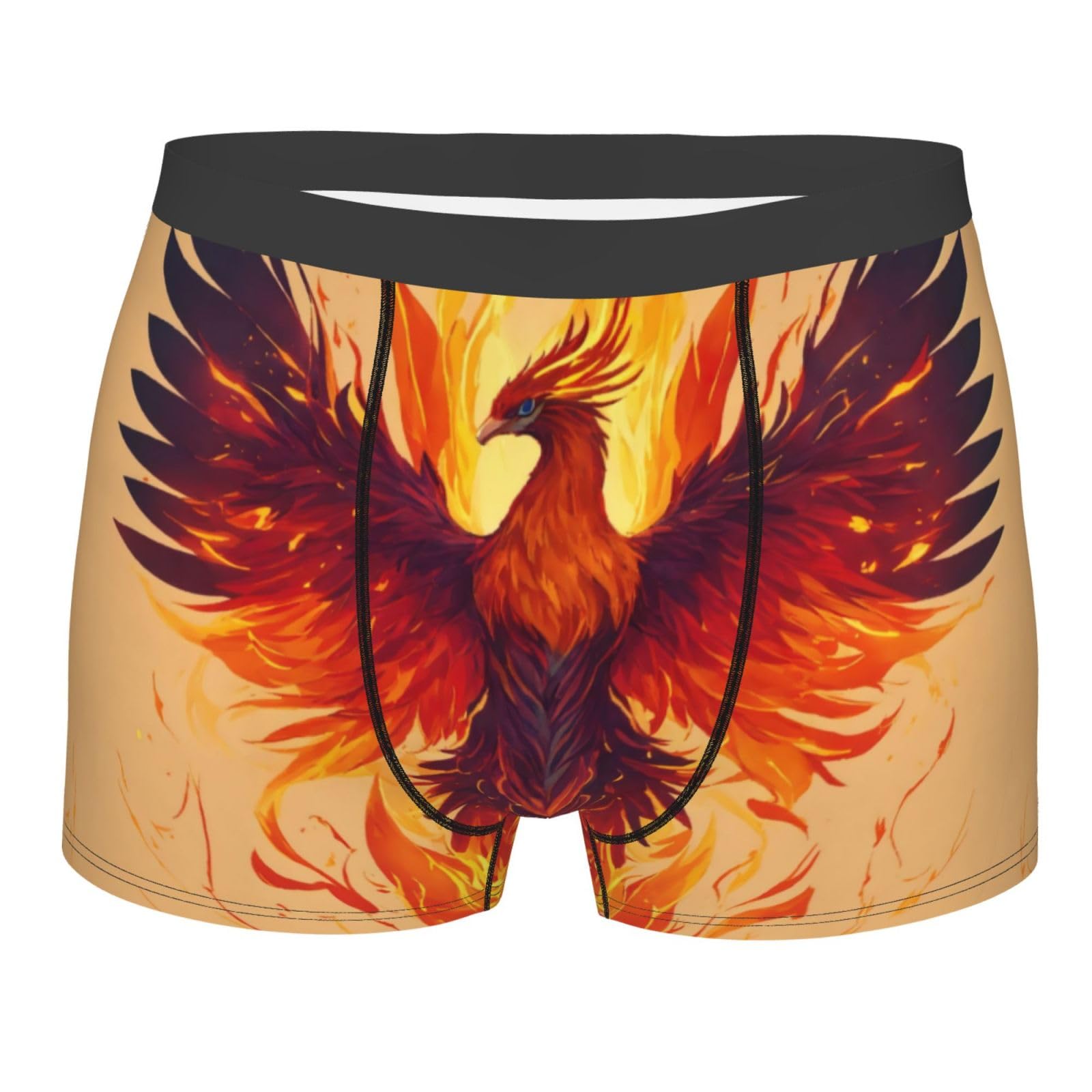 KWQDOZF Men's Phoenix Print Boxer Briefs,Microfibre Stretch Fit Underwear shorts Gents for Everyday Wear