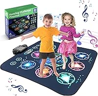 Zitranse Dance Mat for Kids: Electronic Rhythm Step PlayMat with LED Lights, Built-in Music, 24 Levels - Ages 3-12+ Gift
