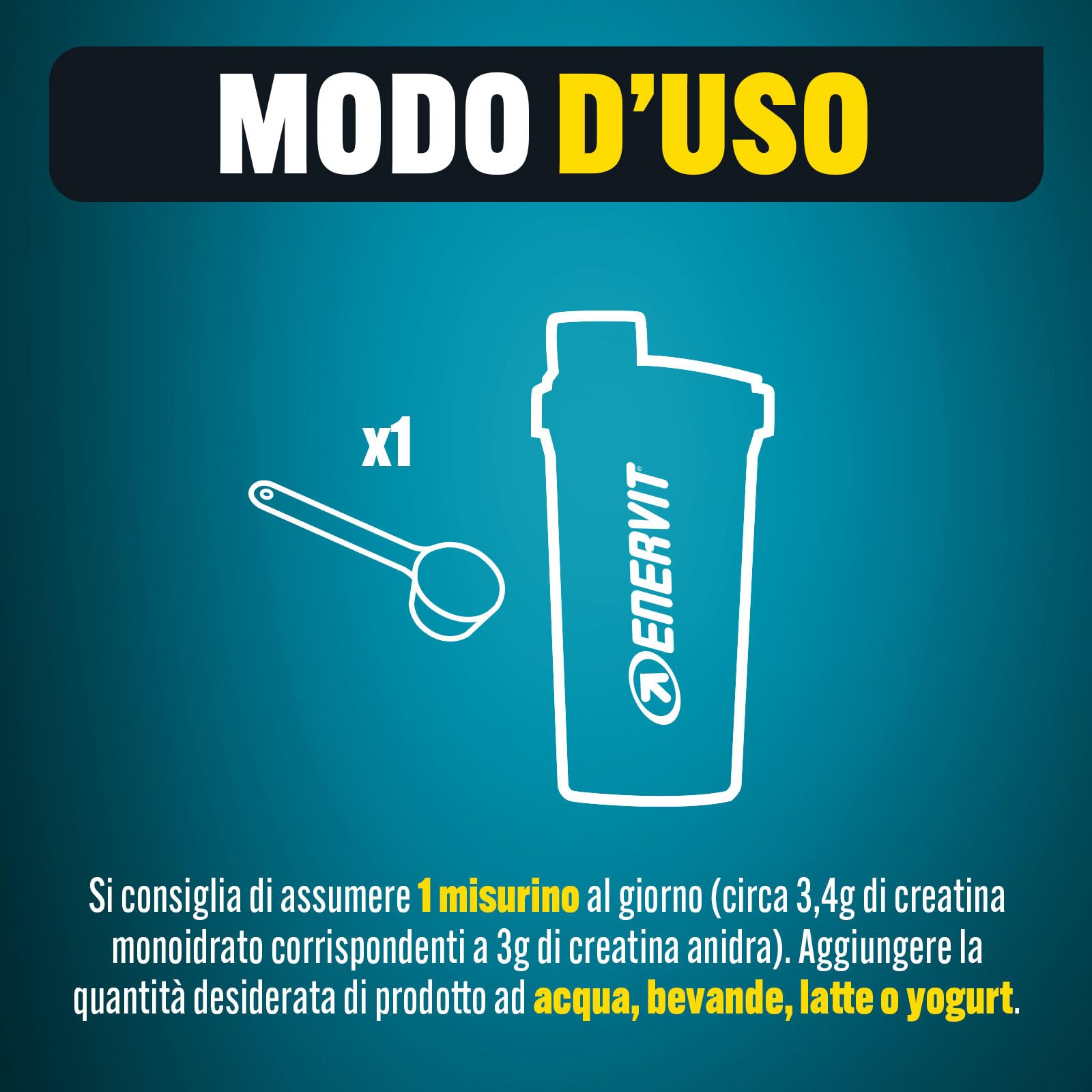 Enervit Pure-Pro Creatine, Creatina Monoidrata in Polvere, Gusto Anguria,Ideale per sforzi e Workout ad Alta Intensità, Vegan, Barattolo da 400g