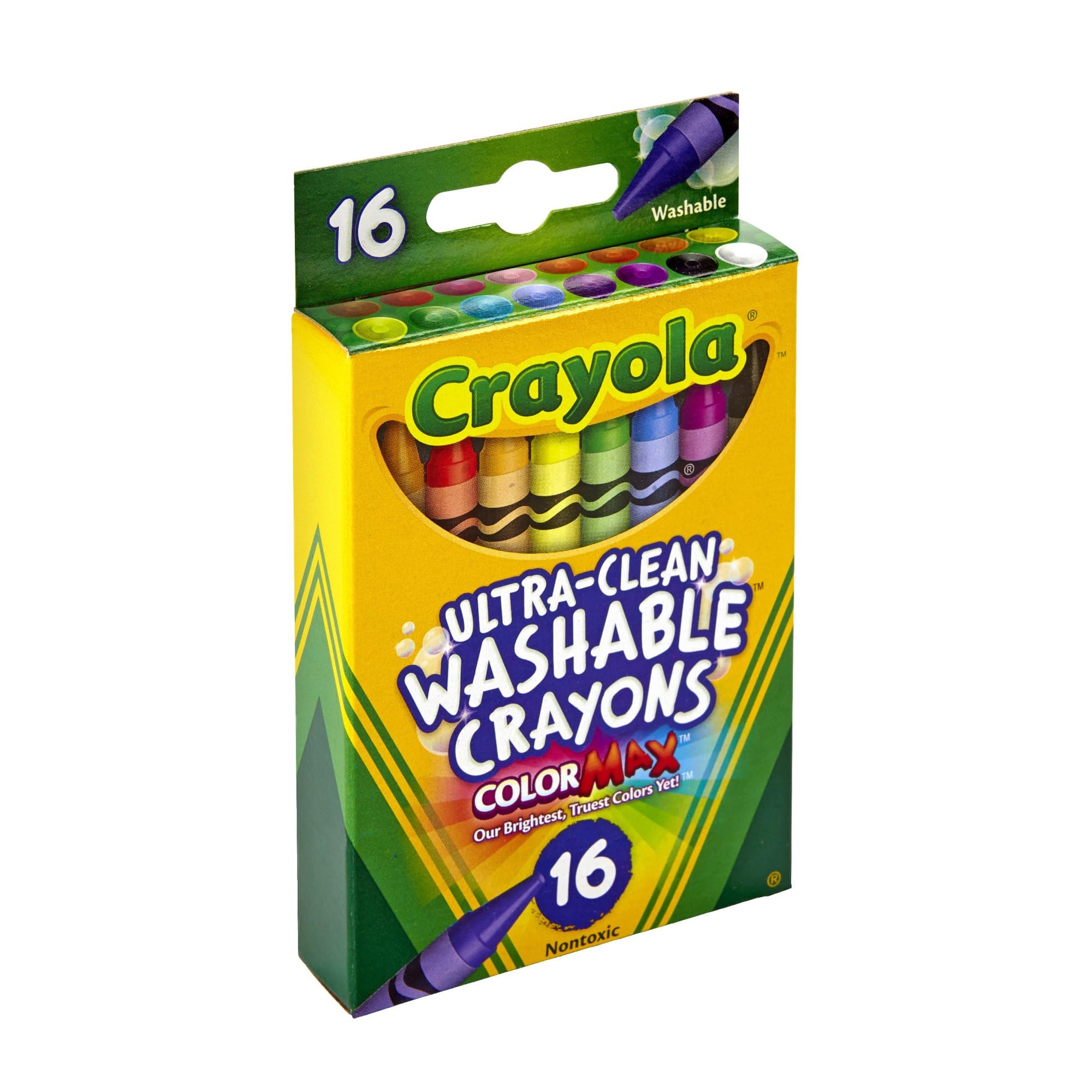 Crayola Ultra-Clean Washable Crayons (526916), 16 Colors