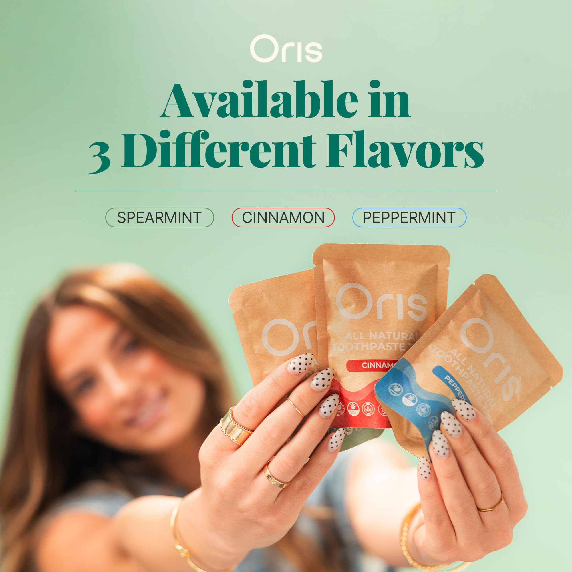 Oris Starter Bundle – Suministro de 1 mes: tabletas de pasta de dientes natural | Sin flúor, apto para viajes, seguro para niños con nanohidroxiapatita fortalecedora de esmalte (62 unidades (paquete