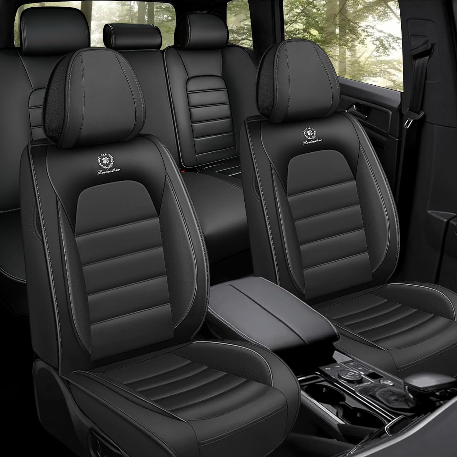 Seat Cushion Cover Custom Fit for Kia K5 2021-2026 Waterproof Leather Seat Protectors Soft Touch, Compatible Airbag Auto Interior Covers (5 Seats, Classic Black)
