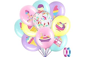 60 Pack Ice Cream Themed Party Balloons