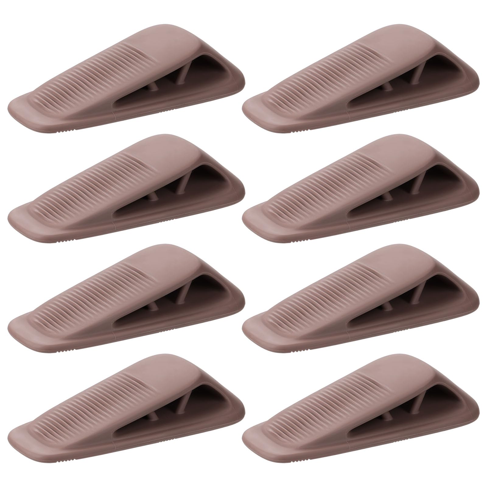 Fursafe&amp;Q Rubber Door Stoppers for Bottom of Door, Door Stop Wedge with Holder, Heavy Duty Doorstops 8 Pack, Wall Protector for Home &amp; Office &amp; School &amp; Commercial Doorstop Keep Open Stack Brown