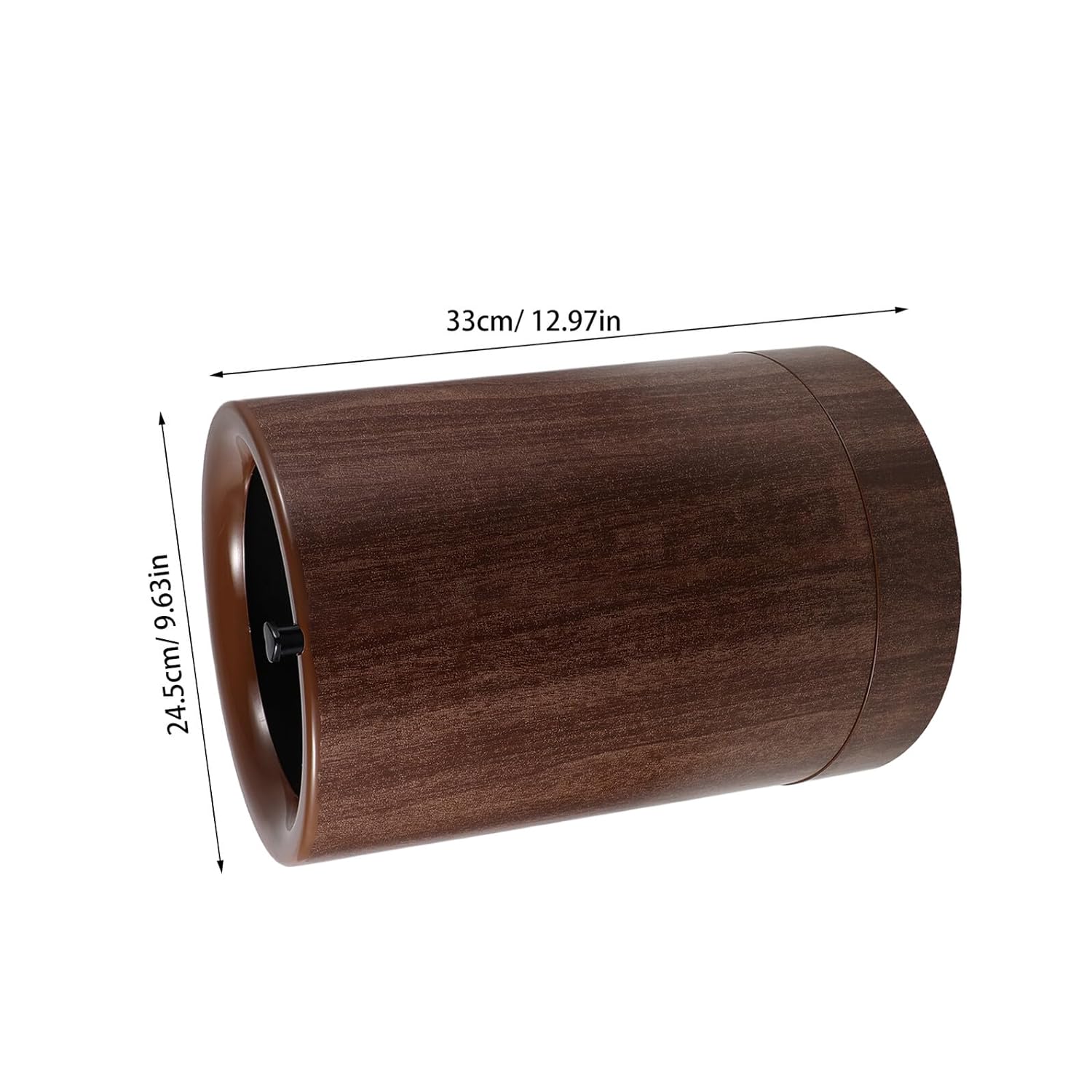 DECHOUS Wood Grain Trash Can with Wheels 9l Plastic Waste Bin with Inner Bucket for Kitchen Bedroom Bathroom Office Use