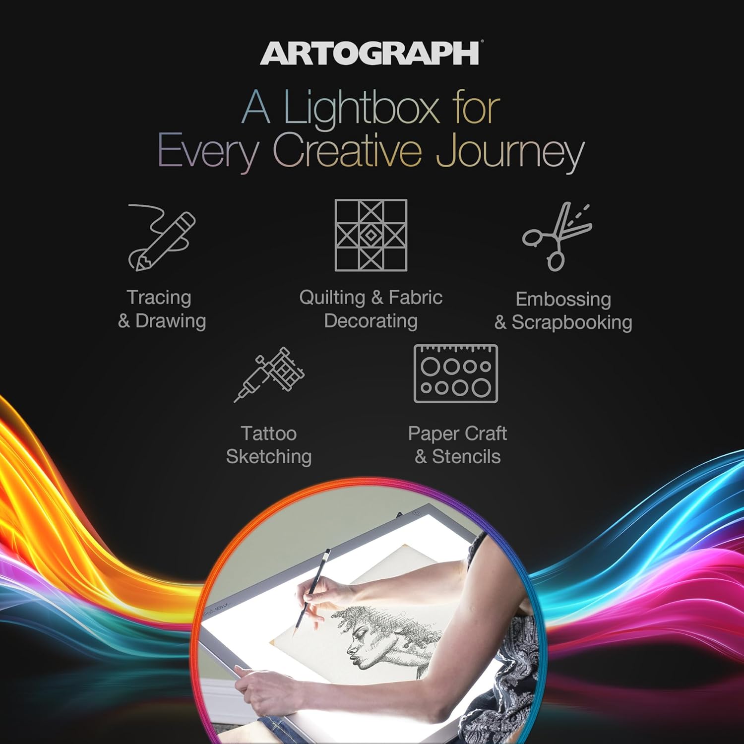 Artograph LightPad 950 LX Thin Dimmable 24x17 Inch Artist Light Box with UV Free LED Light for Tracing, Drawing, and Patterns, Silver