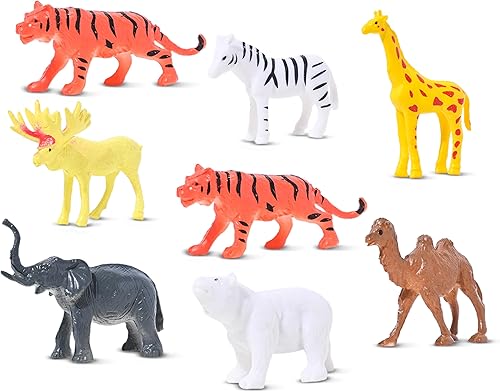 Miniatura 2 de Paquete de fiesta de 100 piezas de mini animales salvajes de la selva; mini juguetes educativos de animales de plástico; regalo divertido de Fiesta