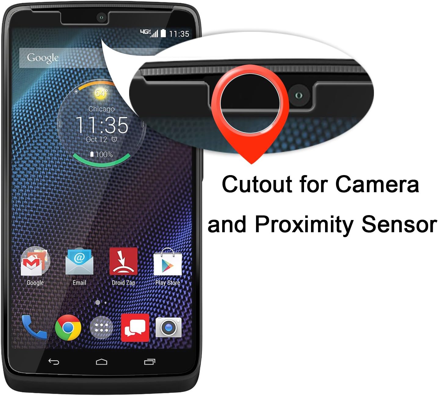 Acedining MPA-NX6-00004 Screen Protector for Motorola Droid Turbo (Verizon), Clear 1