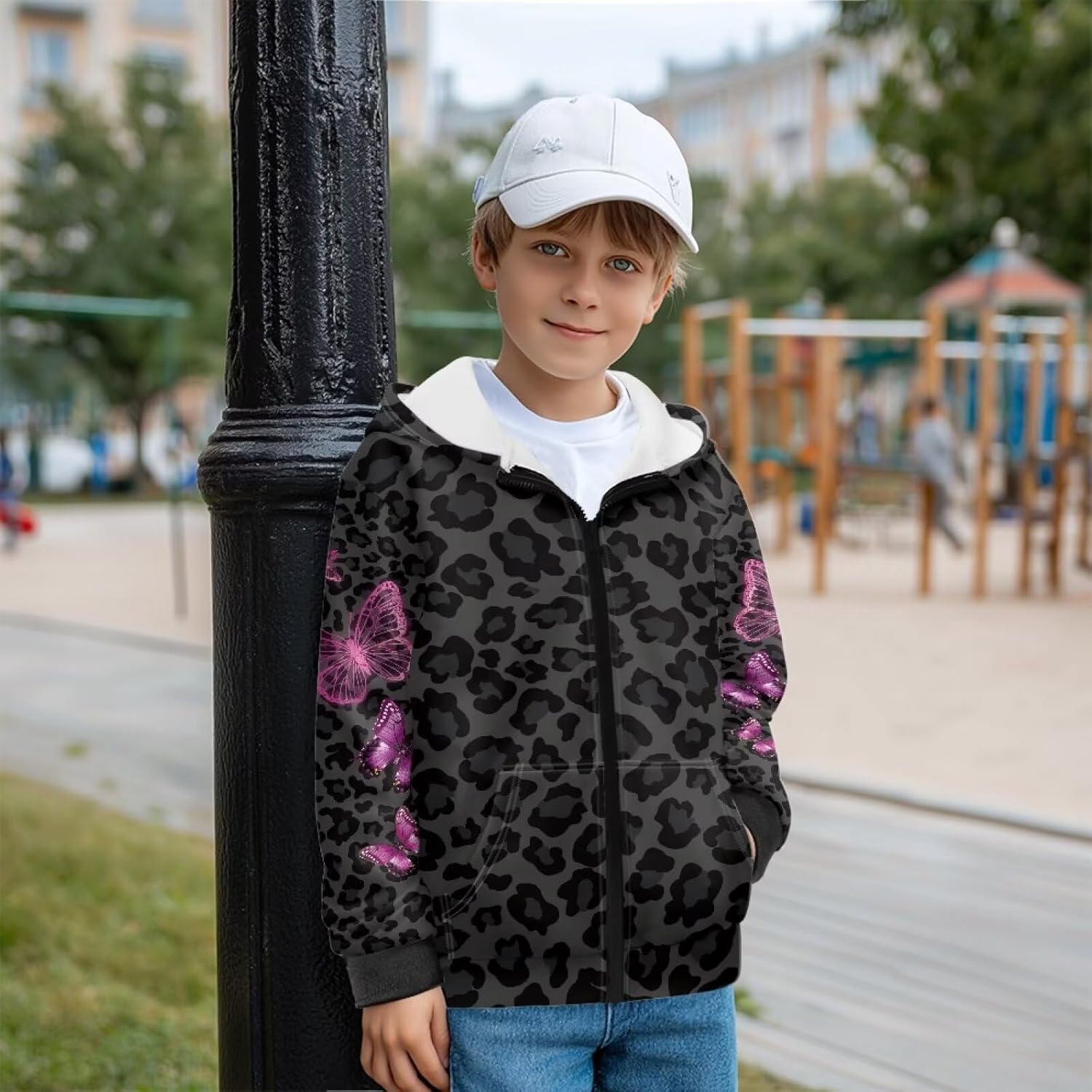 Boys Girls Fleece Lined Hoodies Zip up Pullover Sweatshirt Cozy Outwear Coat with Pockets Cute Sweatshirts 5-12Y