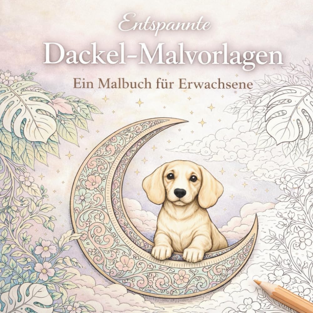 Entspannte Dackel-Malvorlagen: Ein Malbuch für Erwachsene
