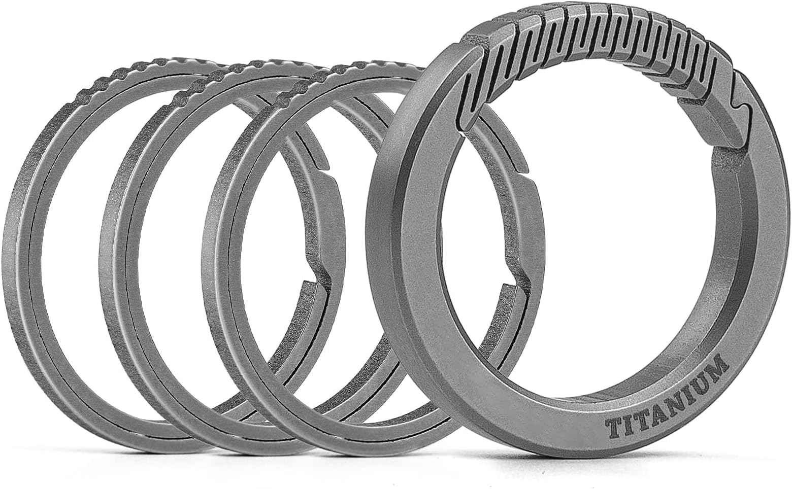 Titanium Key Rings, Heavy Duty Carabiner Keychain Ring, EDC Key Chain Split Keyrings for Car Dog Tag Clip