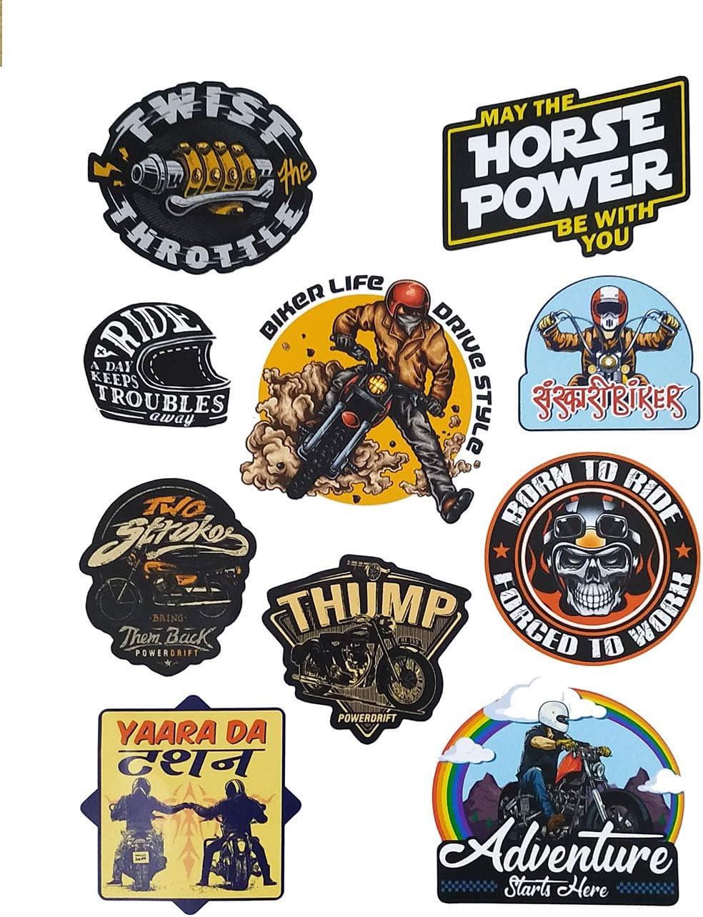 Vinyl Horse Power Bike Helmet Sticker, Multicolour