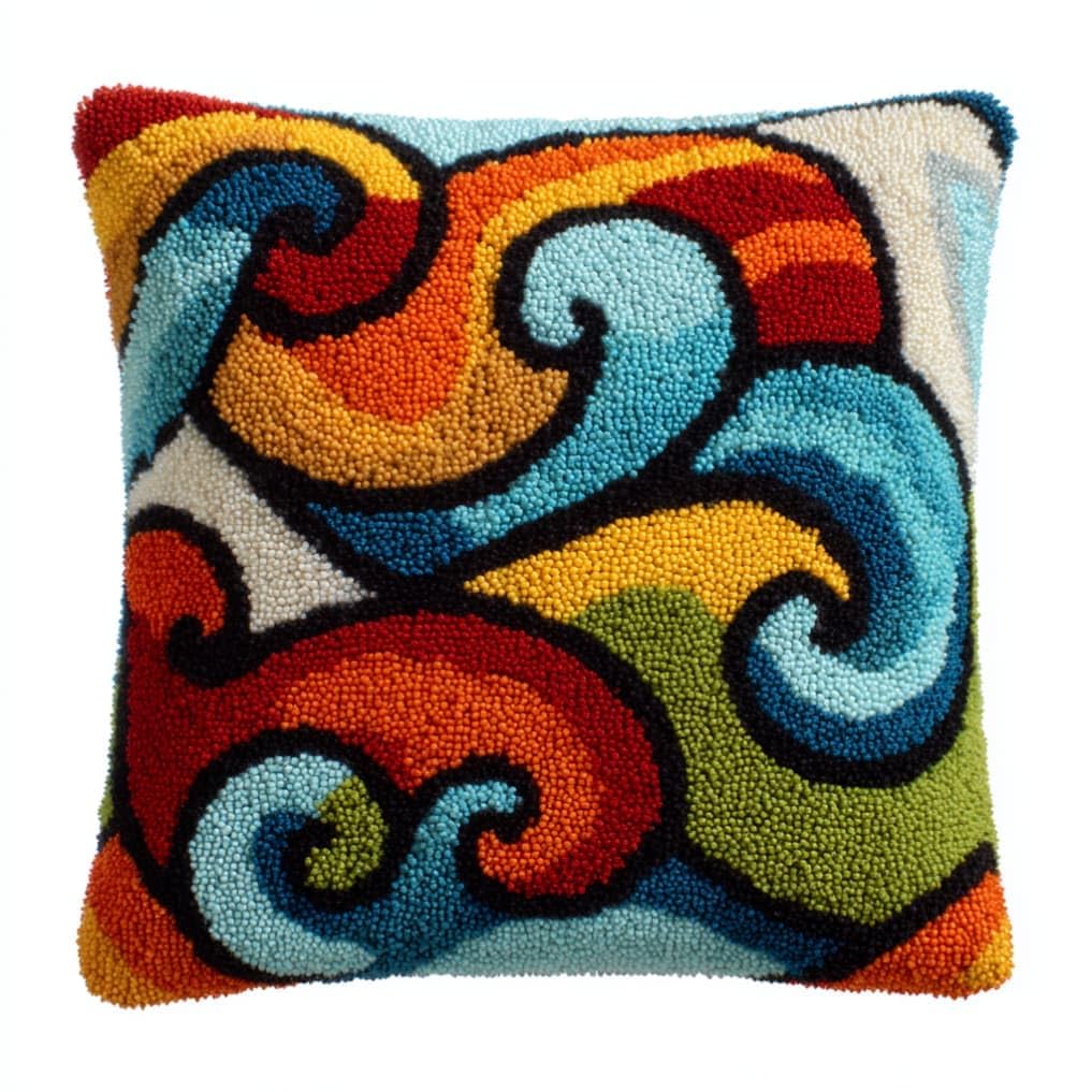 AxiangziK Latch Hook Pillow Kit for Adults,Cartoon 43X43Cm Handmade Embroidery Kits,Cross Stitch Sofa Cushion Cover with Crochet Yarn for Beginners and Home Decor