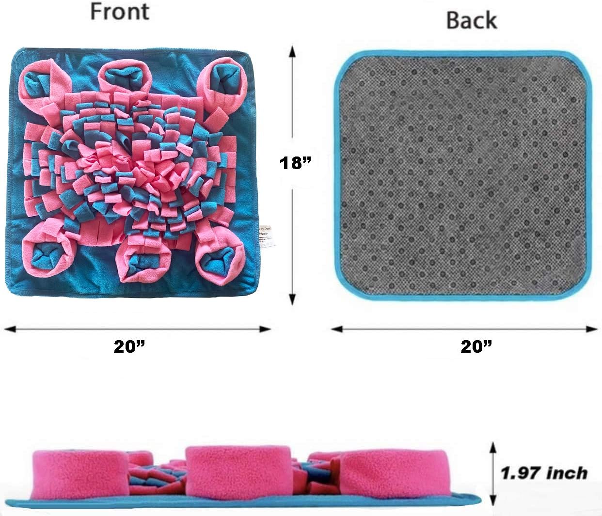 Interactive Dog Snuffle Mat for Mental Stimulation and Enrichment for Dogs Pigs Rabbits Cats and Other Small Animals Encourages Natural Foraging Skills and Stress Relief
