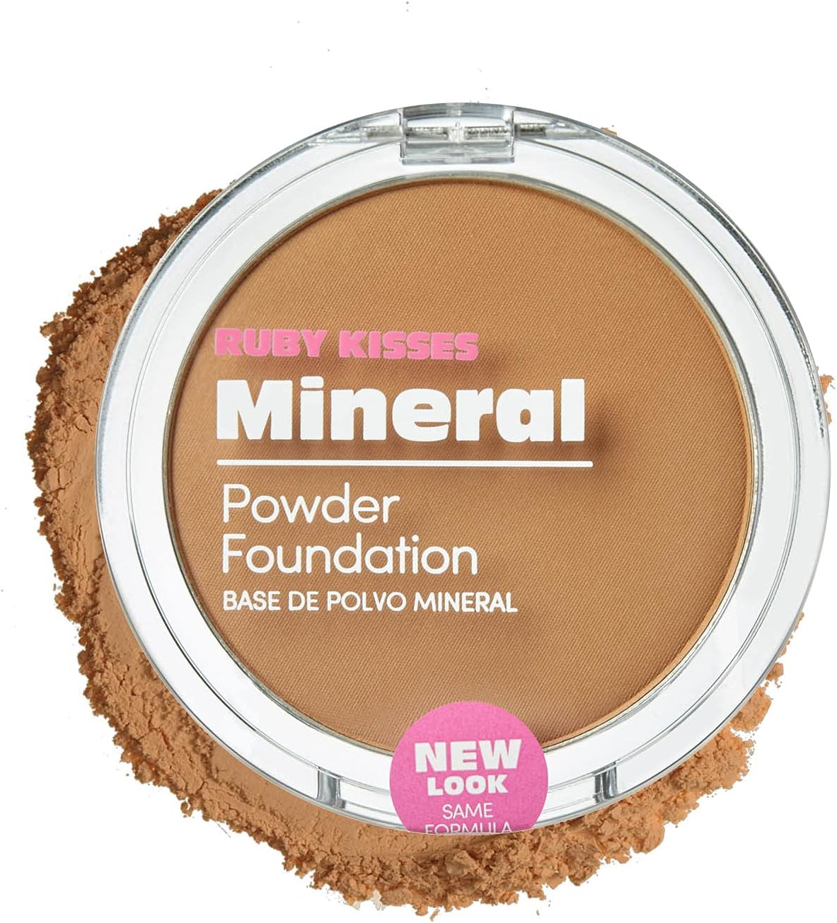 Ruby Kisses Mineral Pressed Powder Foundation, Medium to Full Coverage Natural Finish 0.35 Ounce (Mocha)