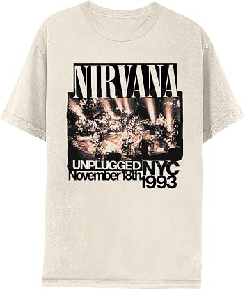 Camiseta de manga curta adulto Nirvana MTV Unplugged 1993 estilo vintage estilo grunge anos 90 camisetas gráficas estilo retrô por Artista não identificado — capa do álbum