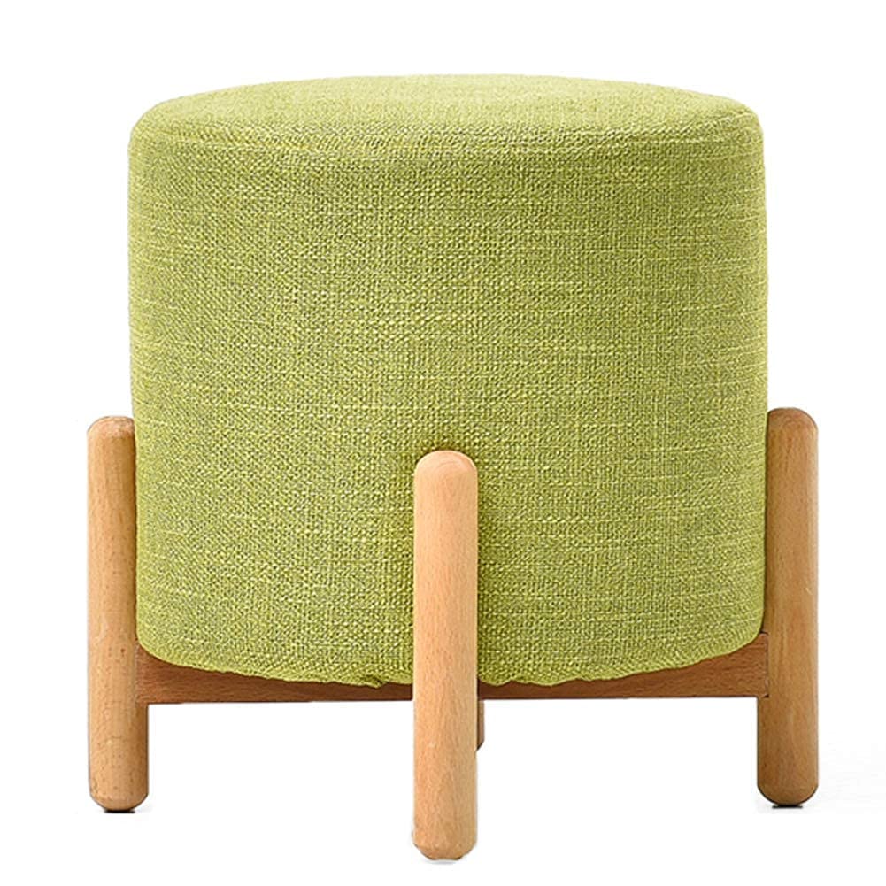 Repose-pieds ottoman rembourré en lin amovible et bois massif a1 29x29x32cm