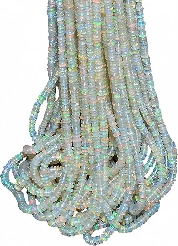 AAA+ - Cuentas de piedra de fuego de ópalo etíope etíope de 0.079 pulgadas - 0.118 pulgadas | Cuentas redondas lisas de ópalo etíope natural | hebra